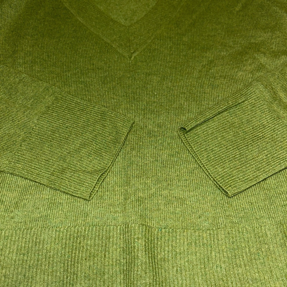 Rachel Zoe NWT 100% 2play cashmere sweater V-neck light green size extra large - Picture 3 of 8